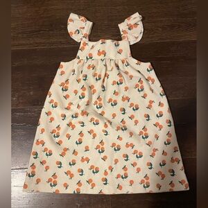 Zara Cream Orange Ruffled Tiered Sundress